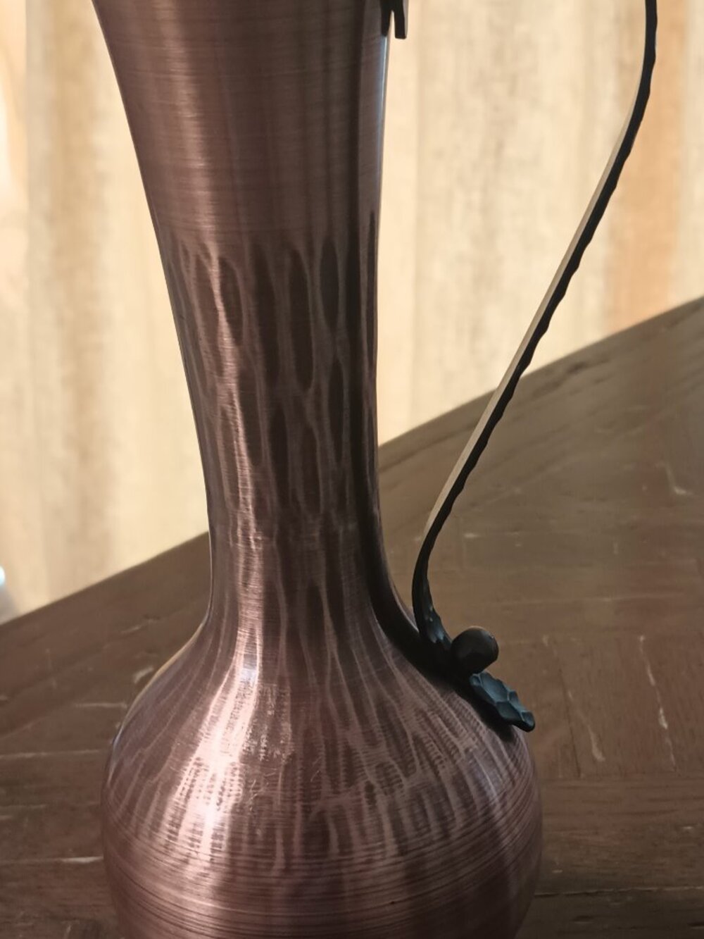 Copper Bud Vase 8.5" Decorative‎ Vase with Handle Rustic Home Decor